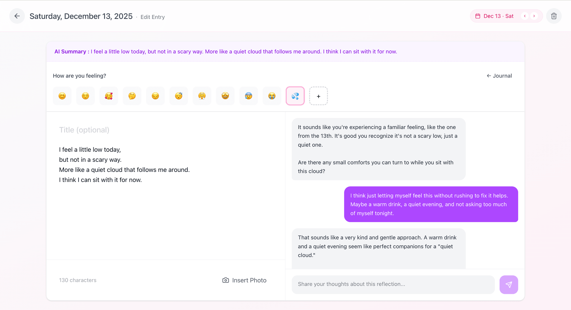 Write first then reflect with AI illustration